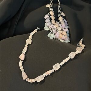 Chic Pastel Necklace with Silver Accents